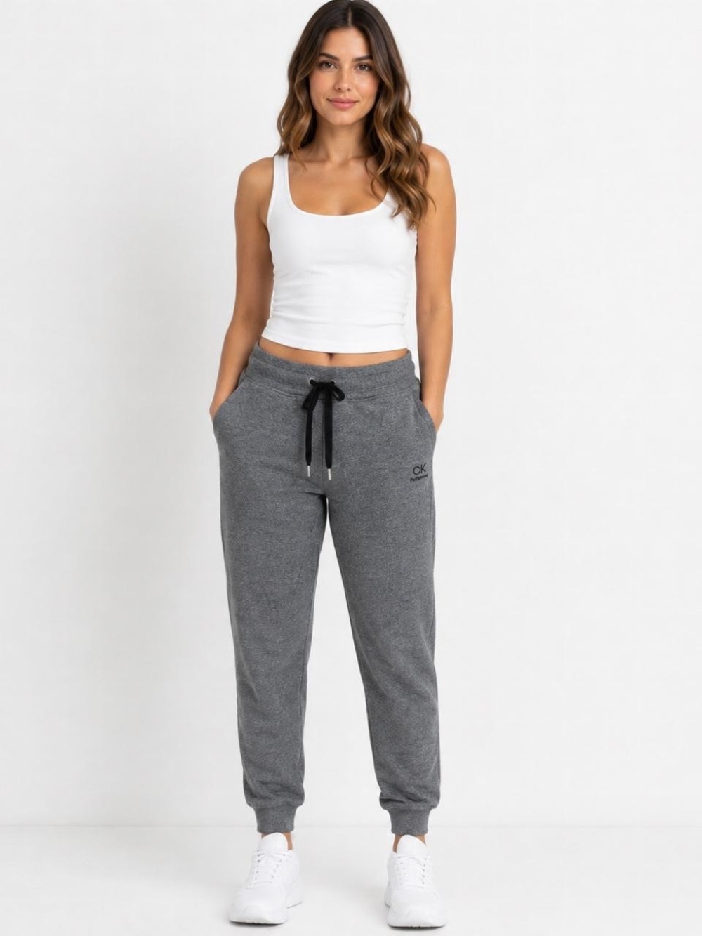 Calvin Klein Charcoal Gray Drawstring Joggers